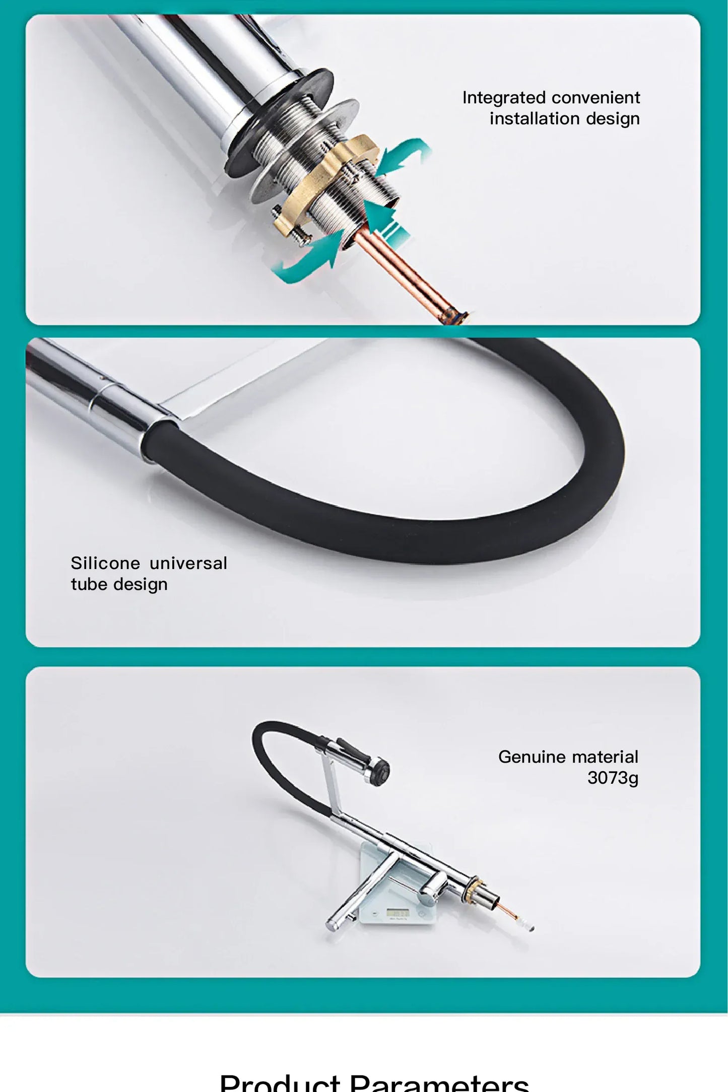 Luxury chrome brass kitchen faucet magnetic suction design with filtered water single hole cold and hot dual control sink faucet