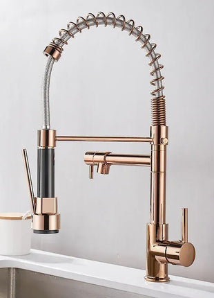 GEGVE Kitchen Faucets Removable taps Brush Brass faucet Water hydrant robinet for kitchen accessories Pull Out Spout Hot Cold