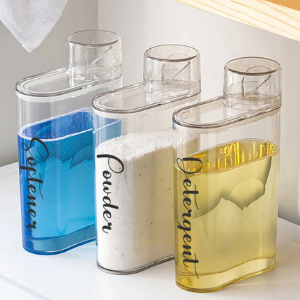 Bouteille distributrice de lessive transparente avec réservoir fermé