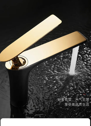 All Copper Black Gold Basin Faucet Sink Faucet Hot and Cold Faucet White Heightened Bathroom Faucet  Bathroom Faucet