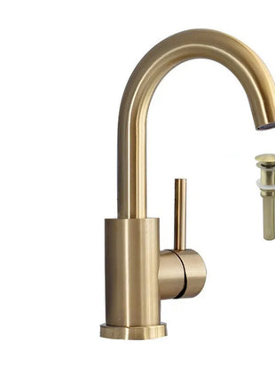 Bathroom Faucet  Brushed Gold Bathroom Basin Faucet Cold And Hot Sink Mixer Sink Tap Single Handle Deck Mounted Water Tap