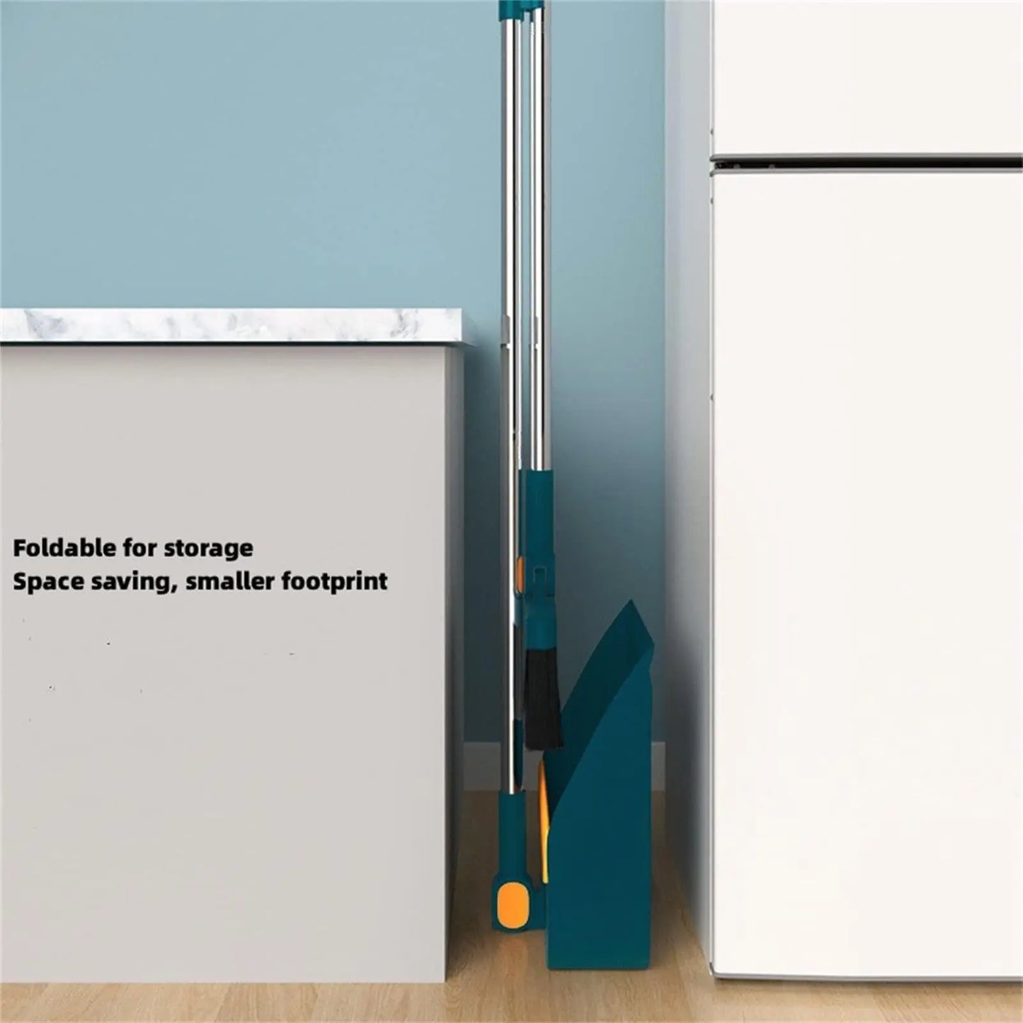 UNTIOR 1 Piece Foldable Broom & Dustpan Set Household Sweeping Tool 180° Rotating Small For Hair Garbage Cleaning Home