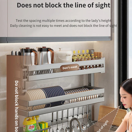 Égouttoir à vaisselle double couche pour évier de cuisine, étagère de rangement pour vaisselle, égouttoir multifonctionnel, accessoires de rangement pour plan de travail
