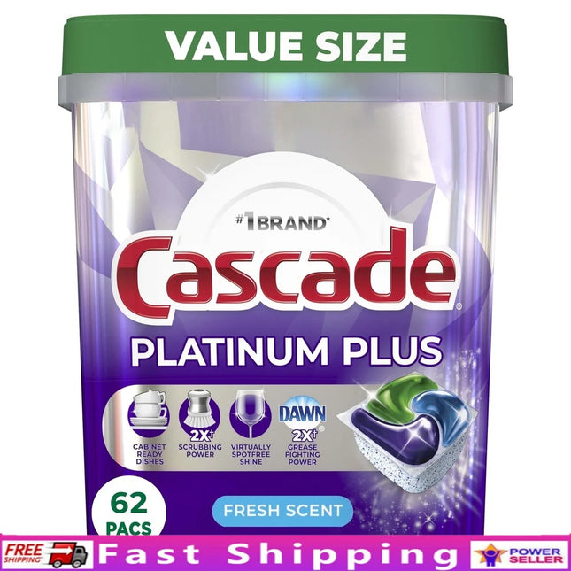 Pastilles Lave-Vaisselle Ultra Puissantes 62 Tablettes – Parfum Frais, Dégraissant Concentré, Brillance Éclatante & Écologique – Nettoyage Facile