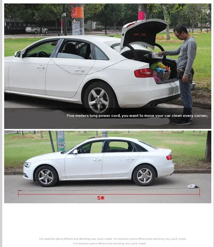 12V Car Vacuum Cleaner Portable 100W Handheld Portable Car Mounted Vacuum Cleaner Super SuctionWet AndDryDualUseCar Home Cleaner