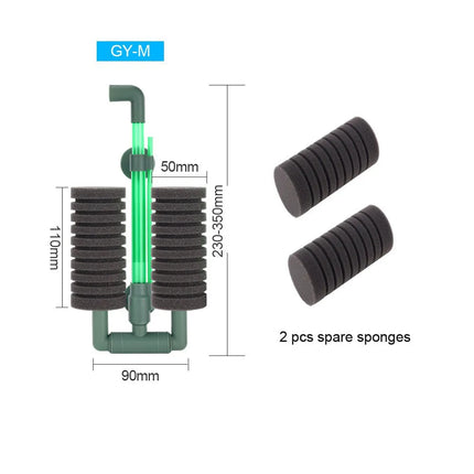 Filtre éponge double tête pour aquarium - E-menage