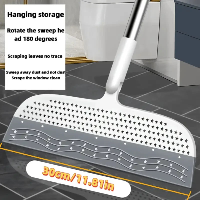 A magic broom suitable for bathrooms, kitchens, and living rooms, with a detachable head that easily removes hair and dust