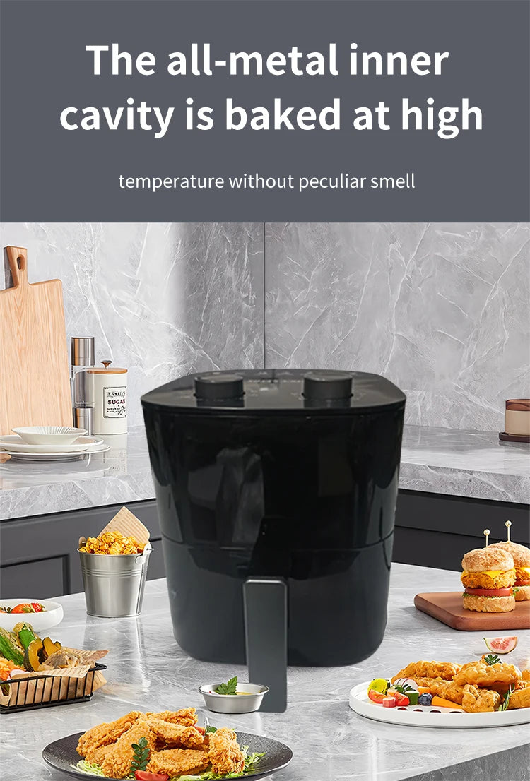 8L Stainless Steel Air Fryer Without Oil Digital Mechanical Control Oil Free Cooker Air Fryer