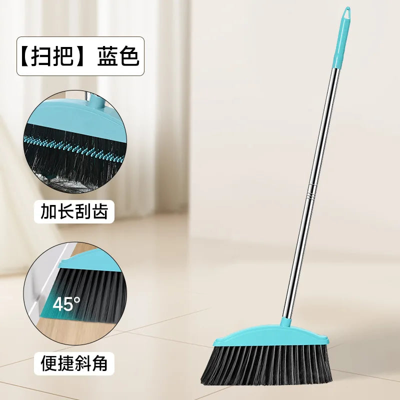 Broom and Dustpan Set Sweeping Broom For Cleaning Floors Dust Garbage Non Stick Hair Indoor Cleaning Products