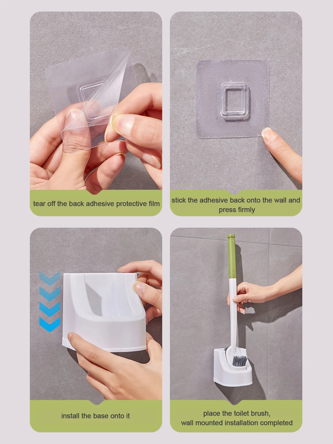 1/2pcs Household Toilet Brush With No Dead Corners No Punching In The Bathroom Wall Mounted Cleaning Brush Set With Base Durable