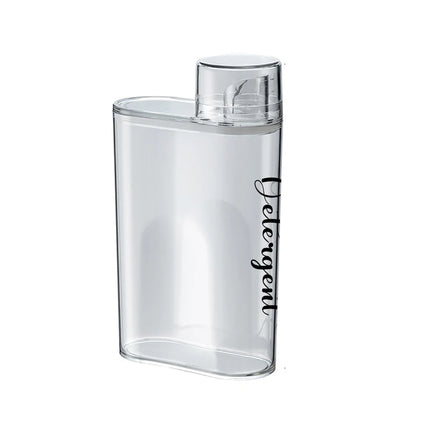 Bouteille distributrice de lessive transparente avec réservoir fermé