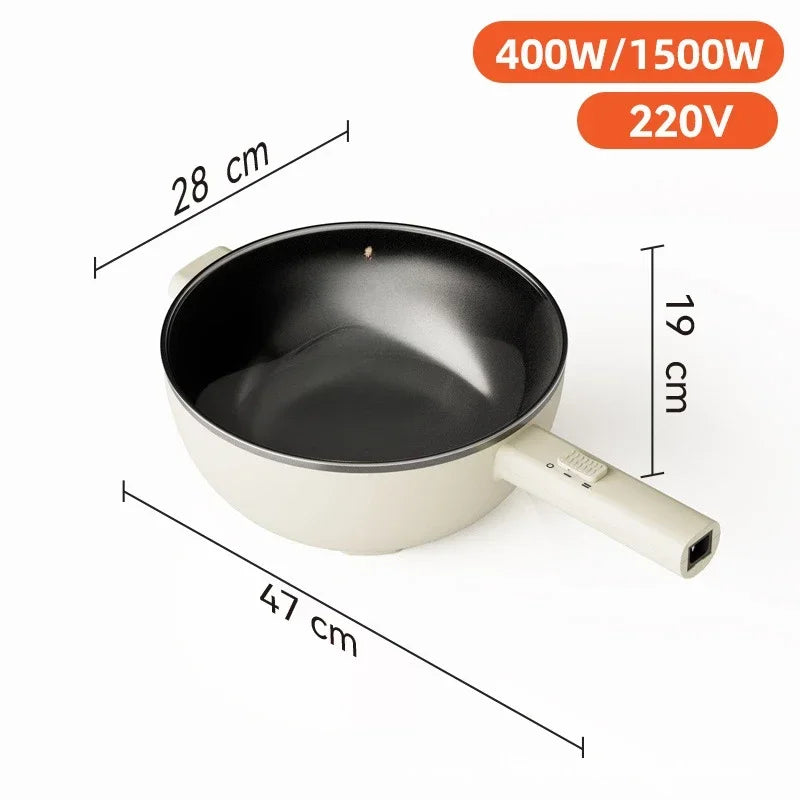 110V 220V Electric Frying Pan Household Mini Stir-frying Pot Electric Cooker Electric Cooking Pot Portable Hotpot