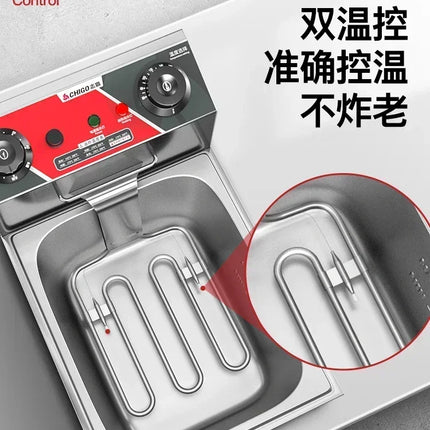 220V Professional Fryer Electric Cookware for Kitchen Deep French Fries Commercial Fryers Frying Oil Cooker Timer Arfrai AE