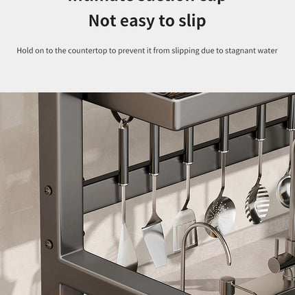 Égouttoir à vaisselle double couche pour évier de cuisine, étagère de rangement pour vaisselle, égouttoir multifonctionnel, accessoires de rangement pour plan de travail
