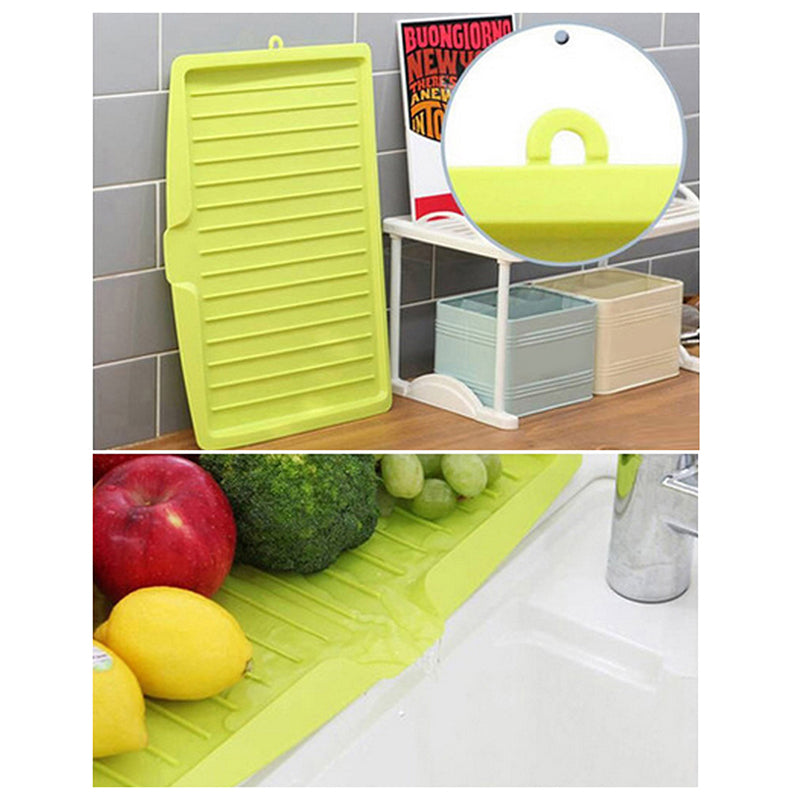 Drainer Tray Large Sink Drying Rack Worktop Organizer Drying Rack Drain Rack Kitchen Silicone Dish for Kitchen Dishes Tableware