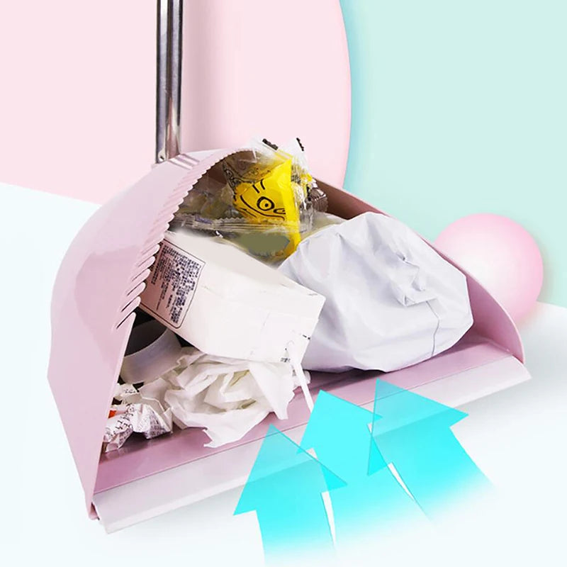 Cartoon-Style Toddler Broom Dustpan, Flexible Bristles Kids Playset, Pretend Play Indoor Outdoor Sweeping Kit