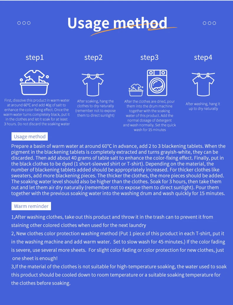 10pcs laundry black color enhancement sheet-non-woven fabric used for fading black clothes, supplementing color, improving color