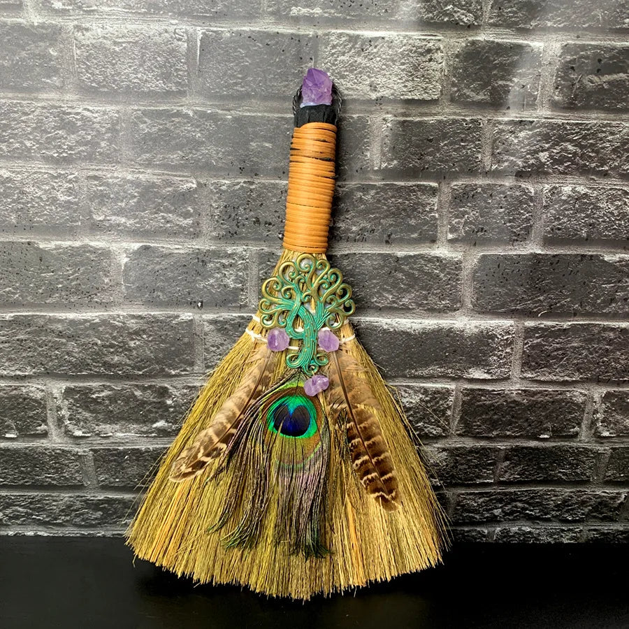 Mystical Witch Broom – Spiritual Cleansing &amp; Altar Decoration