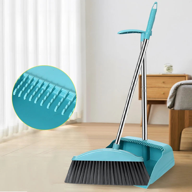 Broom and Dustpan Set Sweeping Broom For Cleaning Floors Dust Garbage Non Stick Hair Indoor Cleaning Products