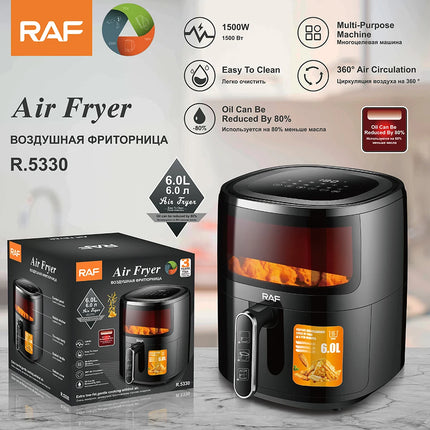 Multifunctional 6L Air Fryer Oven Fryer Oil Free Electric Deep Digital Air Fryers With Visible Window