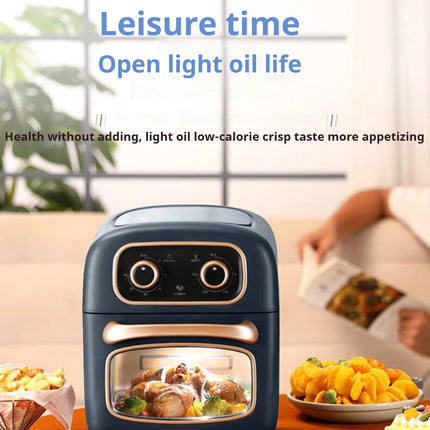Visual Air Fryer Oven, 1500W Oil-Free Electric Cooker with Non-Stick Basket & Independent Knobs, Even Heating for Roast【7L】