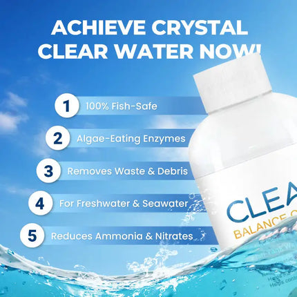 Nettoyant pour eau d’aquarium – 100 ml | Clarifiant puissant anti-algues | Purificateur d’eau pour poissons – Élimine boues, taches et impuretés | Agent d’entretien écologique pour aquarium propre