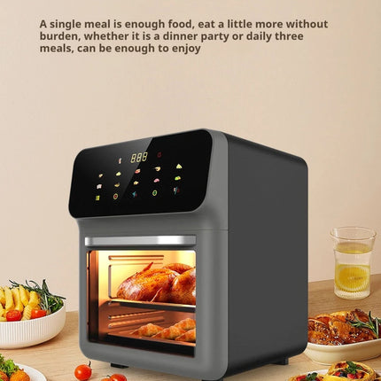 Four à air chaud 1350 W 12 L - Multifonctionnel, grande capacité, sans huile, sain, écran tactile numérique, usage domestique, facile à nettoyer