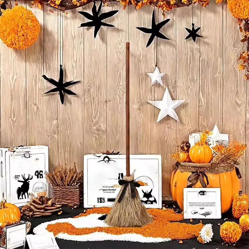 Halloween Floating Witch's Broom–haunted Dancing Broom Terror Atmosphere Festive Decorations Broom With Ghost Sounds Home Decor