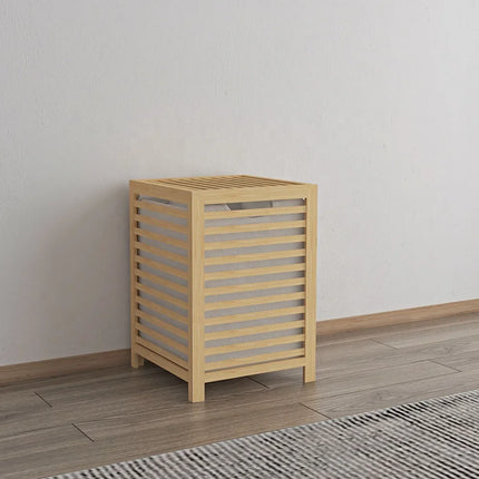 Household Washing Room Dirty Clothes Storage Bamboo Hamper Laundry Basket with Lids - E-menage