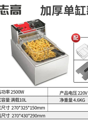 220V Fryer Electric Cookware for Kitchen Deep French Fries Commercial Fryers Frying Oil Cooker Timer Arfrai 10L Ar AF