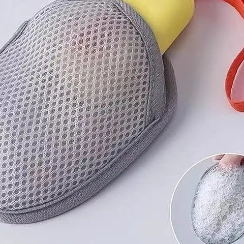 Bath Cleansing Foaming Net With Lanyard Double-Sided Oval Soap Bag Body Exfoliating Scrubber Sponges Bathroom Mesh Soap Pocket