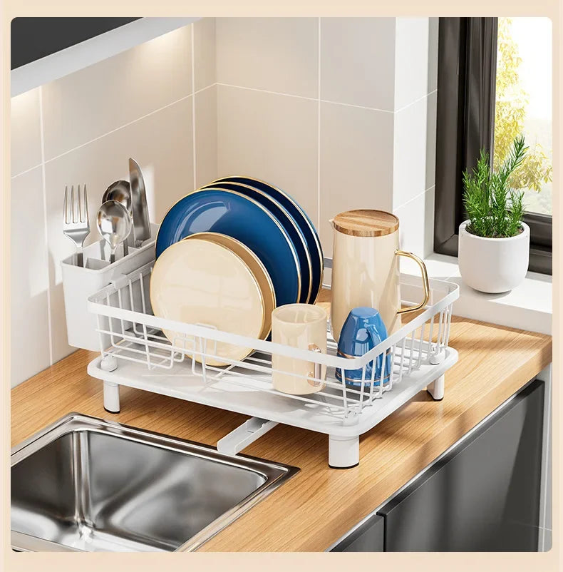 Kitchen Dish Rack, Small Volume Bowl and Plate Draining Rack, Sink, Multi-functional Tableware Draining Bowl Storage Box