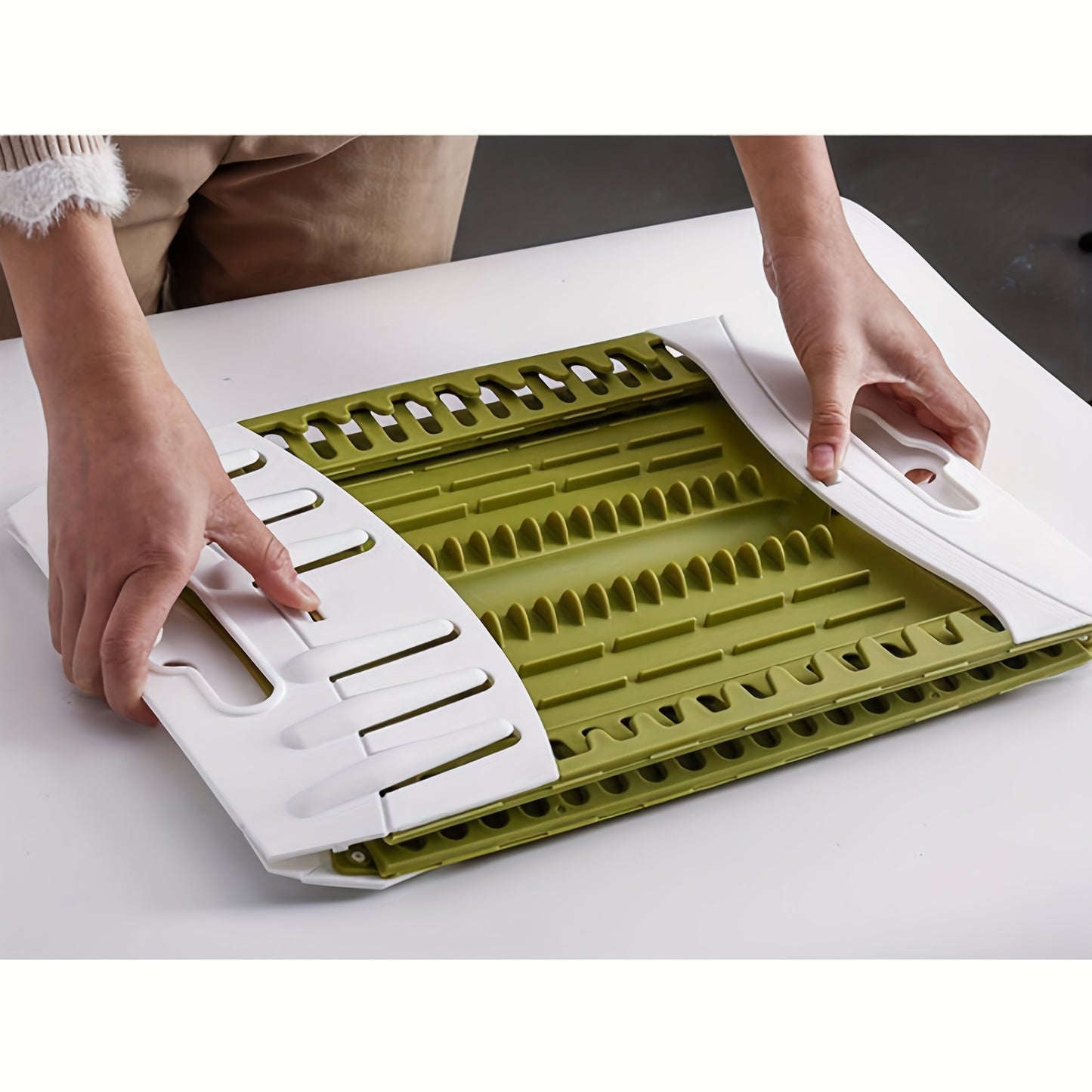 1pc Foldable Dish Rack, Dish Draining Tray, Collapsible Dish Rack, Dinnerware Drainer Organizer