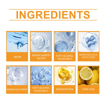 Nettoyant moussant dégraissant pour cuisine Jue-Fish – Spray anti-graisse au citron (60 ml) | Élimine la graisse tenace sur hottes, fours, plaques et grilles – Brillance et propreté