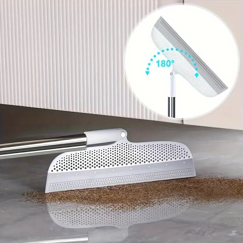 Magic broom with detachable head and double-sided silicone scraper