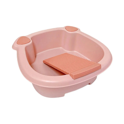 Washing Clothes Bucket Hand Wash Board Washboard Basin Wash Tub with Washboard for Hand Wash Clothes Underwear Blouses Home - E-menage