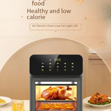 Friteuse à air chaud multifonctionnelle de grande capacité pour la maison, avec écran tactile et affichage visuel.