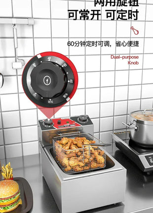 220V Fryer Electric Cookware for Kitchen Deep French Fries Commercial Fryers Frying Oil Cooker Timer Arfrai 10L Ar AF