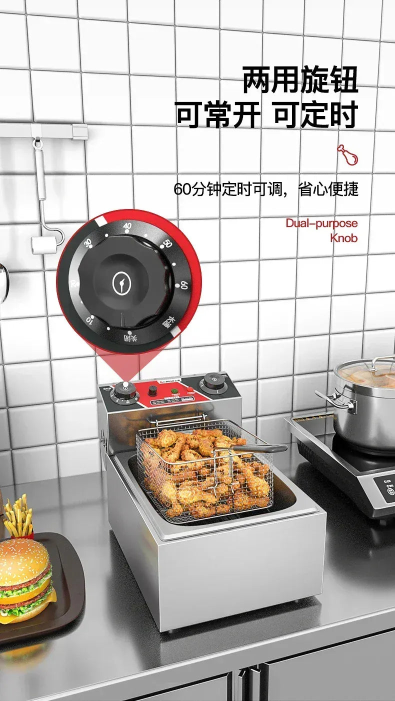 220V Fryer Electric Cookware for Kitchen Deep French Fries Commercial Fryers Frying Oil Cooker Timer Arfrai 10L Ar AF