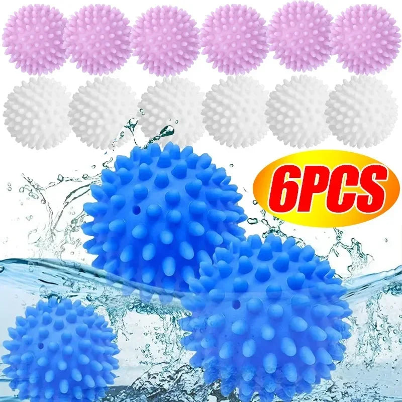 Laundry Balls Anti-Winding Magic Laundry Balls Drying Cleaning Ball Reusable Household Washing Machine Clothes Softener 6/1Pcs - E-menage