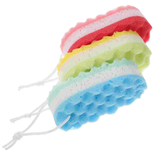 3 Pcs Oval Body Brush Child Bathtub Luffa Wipe Bathing Scrubbers Exfoliating Sponge