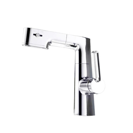 Robinet de salle de bain multifonctionnel VGX, mitigeur de lavabo extractible, robinet de lavabo avec indicateur de température LED, rotation à 360°, robinetterie Crane en laiton blanc