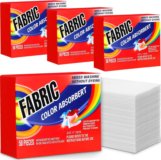 Feuilles Absorbantes Couleur pour Linge – 50 Feuilles Anti-Décoloration | Protection des Textiles, Préserve les Couleurs, Sans Parfum, Lavage Mixte Sécurisé – NoEnName_Null