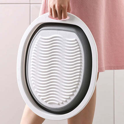 Bassine à linge pliable avec planche à laver