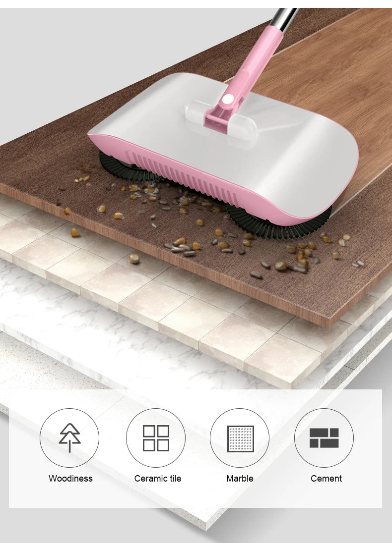 Combination of broom and mop Hand push type scoop Household broom and dustpan set Floor magic broom home cleaning Tools Sweeper