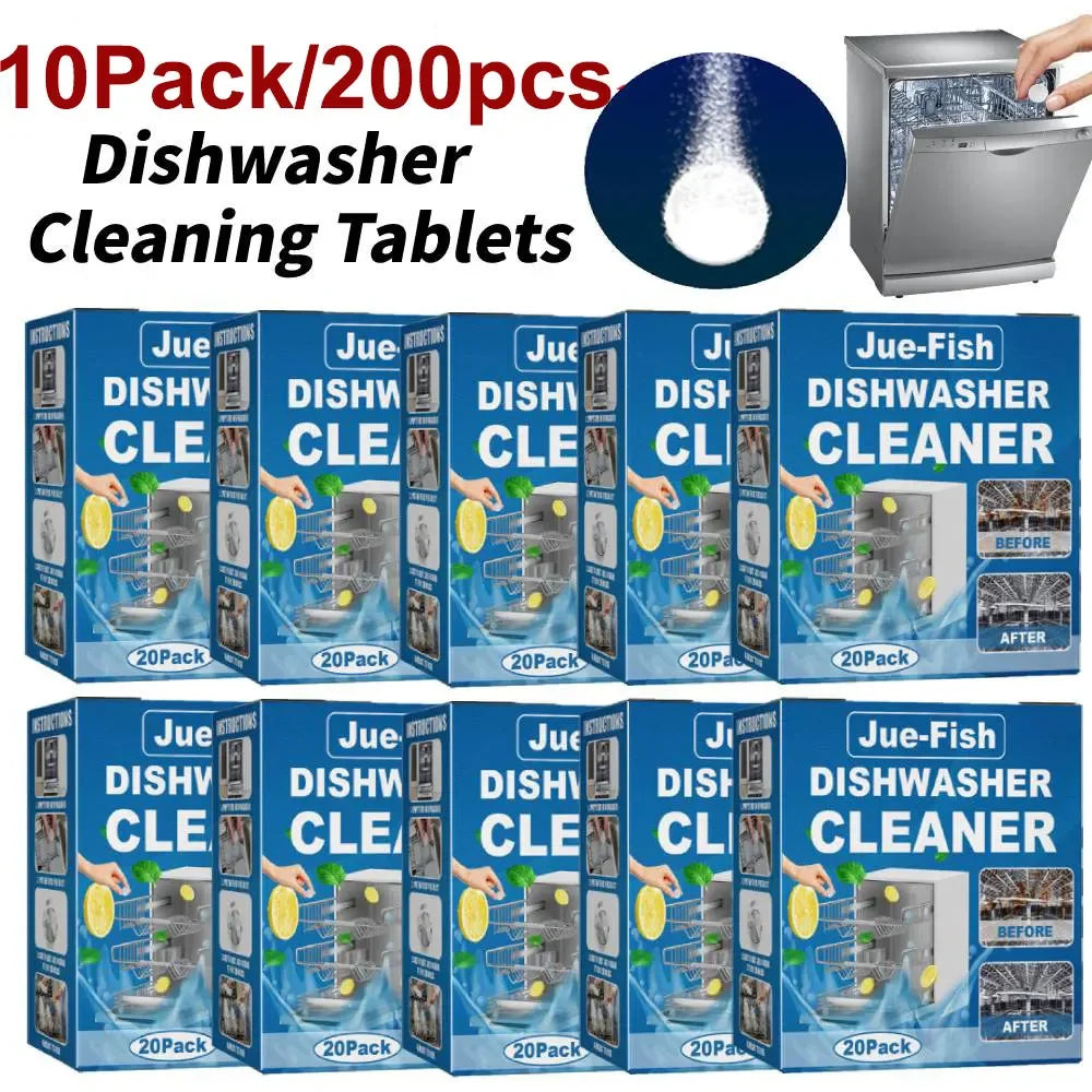 1-10pack Dishwasher Cleaner Strong Oil Stain Removal Descaling Detergent Tablets Kitchen Cleaning Tools Dishwasher Cleaning