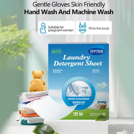 Lot de 60 lessives écologiques en feuilles de savon - E-menage
