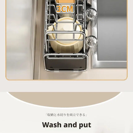 Égouttoir à vaisselle, porte-baguettes, panier d'égouttage pour bols et assiettes, porte-tasses étroit, égouttoir à vaisselle sur évier, étagère d'égouttage