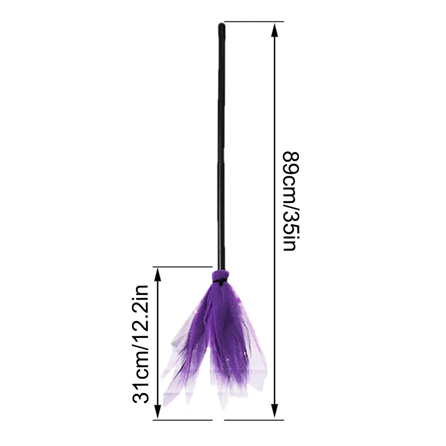 ‌Witch Flying Broomstick Cosplay Prop Halloween Party Accessory Magic Broom Ride Fantasy Costume Decor for Wizards