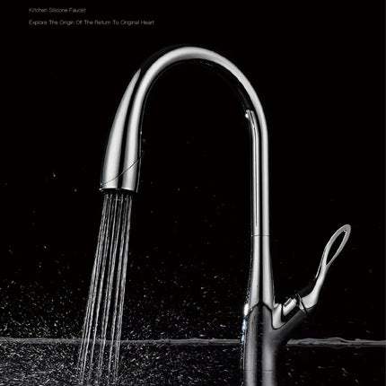 Robinet de cuisine moderne et luxueux AITANA en laiton doré, à douchette extractible et poignée unique pour eau chaude et froide, 3 fonctions.